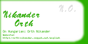 nikander orth business card